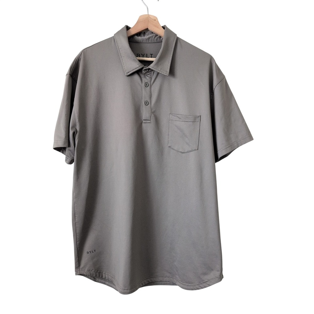 BYLT Premium Basics CSS Executive Polo Mens XL Olive Gray Short Sleeve Pocket